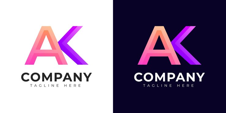 Vector monograma un diseño de logotipo de letra inicial ak y ka