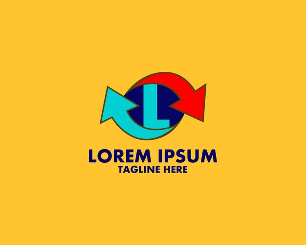 Monograma de diseño de logotipo de letra inicial de círculo de flecha L