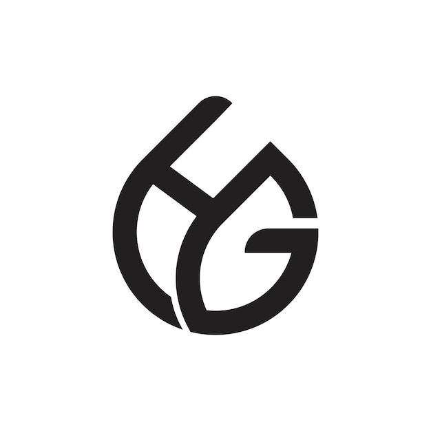 Monograma de diseño de logotipo de letras abstractas GH HG GH
