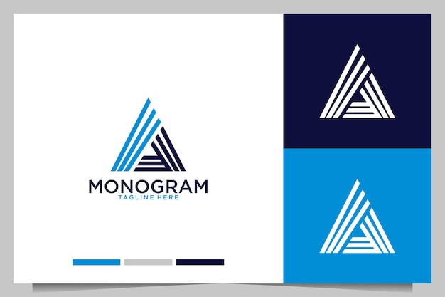 Monograma con diseño de logotipo moderno letra A