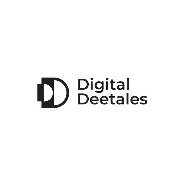 Monograma de dos letras DampD Logo letra D Monograma bienes raíces dos objetos