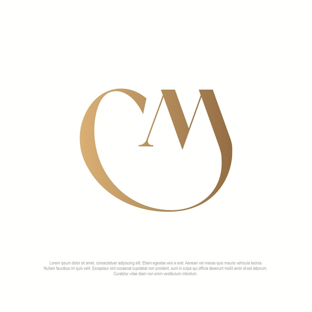 El monograma elegante de CM