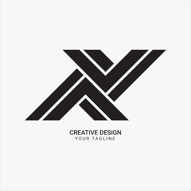 Monograma elegante plano creativo AV o VA o X diseño de logotipo único de marca moderna