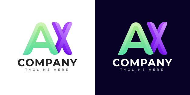 Vector monograma un hacha y un diseño de logotipo de letra inicial xa