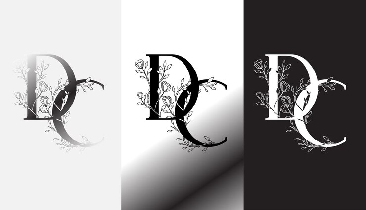 Vector monograma de icono de símbolo moderno creativo de diseño de logotipo dc de letra inicial