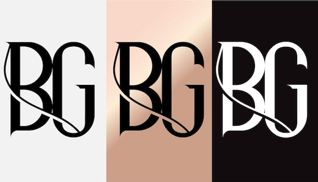 Monograma de icono de símbolo moderno creativo de diseño de logotipo de letra inicial BG