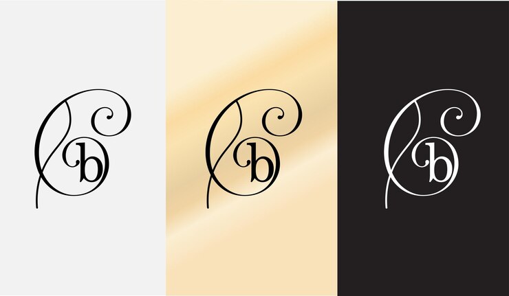 Vector monograma de icono de símbolo moderno creativo de diseño de logotipo de letra inicial cb