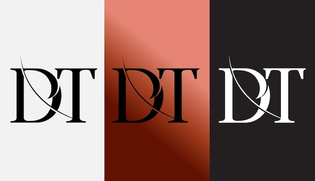 Monograma de icono de símbolo moderno creativo de diseño de logotipo de letra inicial DT