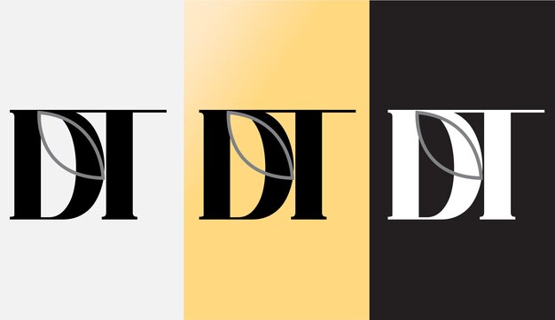 Monograma de icono de símbolo moderno creativo de diseño de logotipo de letra inicial DT