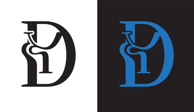 Monograma de icono de símbolo moderno creativo de diseño de logotipo de letra inicial DY