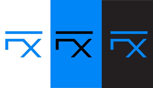 Monograma de icono de símbolo moderno creativo de diseño de logotipo de letra inicial FX