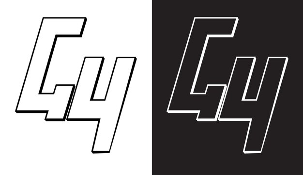 Vector monograma de icono de símbolo moderno creativo de diseño de logotipo de letra inicial gy