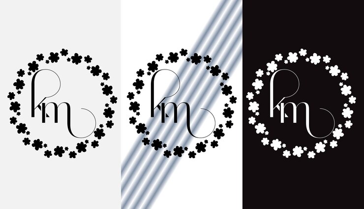 Vector monograma de icono de símbolo moderno creativo de diseño de logotipo de letra inicial km
