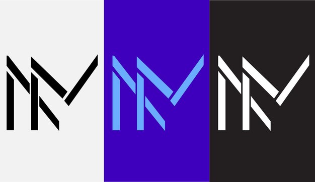 Monograma de icono de símbolo moderno creativo de diseño de logotipo de letra inicial MN