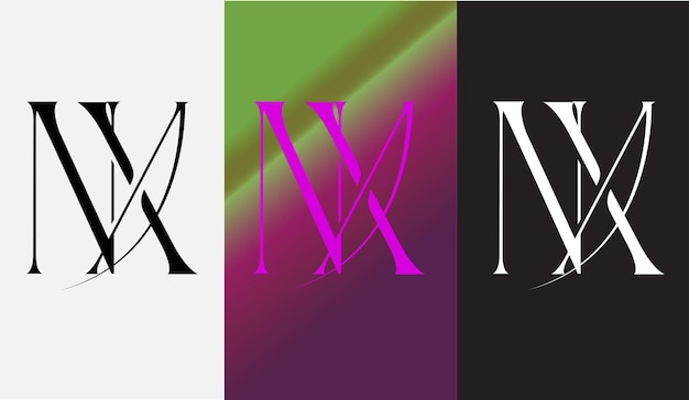 Monograma de icono de símbolo moderno creativo de diseño de logotipo de letra inicial NX