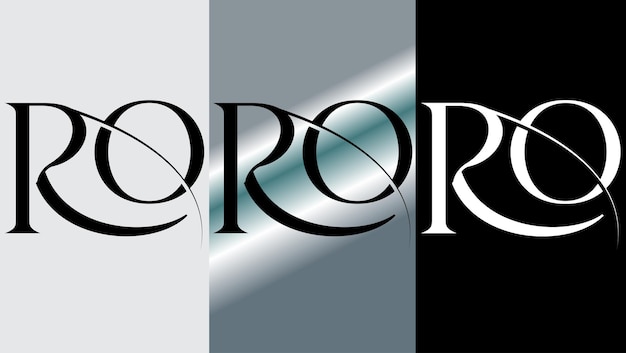 Monograma de icono de símbolo moderno creativo de diseño de logotipo de letra inicial RO