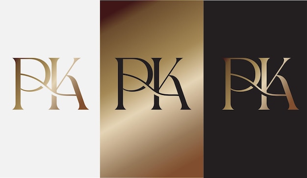 Monograma de icono de símbolo moderno creativo de diseño de logotipo PK de letra inicial