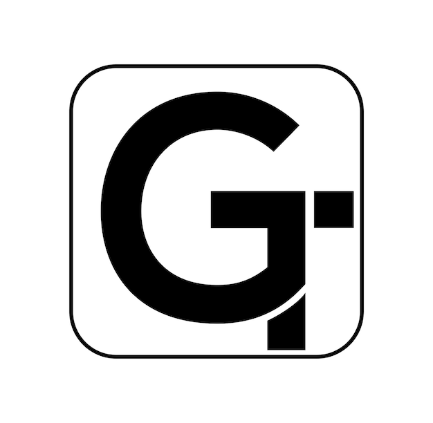 Monograma del icono vectorial de la marca GT