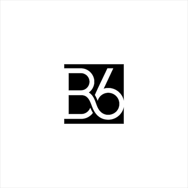 monograma inicial B6 logotipo diseño sencillo