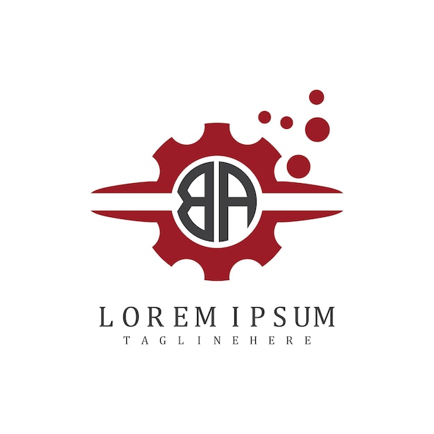 Monograma inicial BA para el vector de diseño del logotipo automotriz