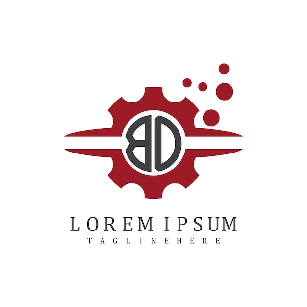 Monograma inicial BD para el vector de diseño del logotipo automotriz