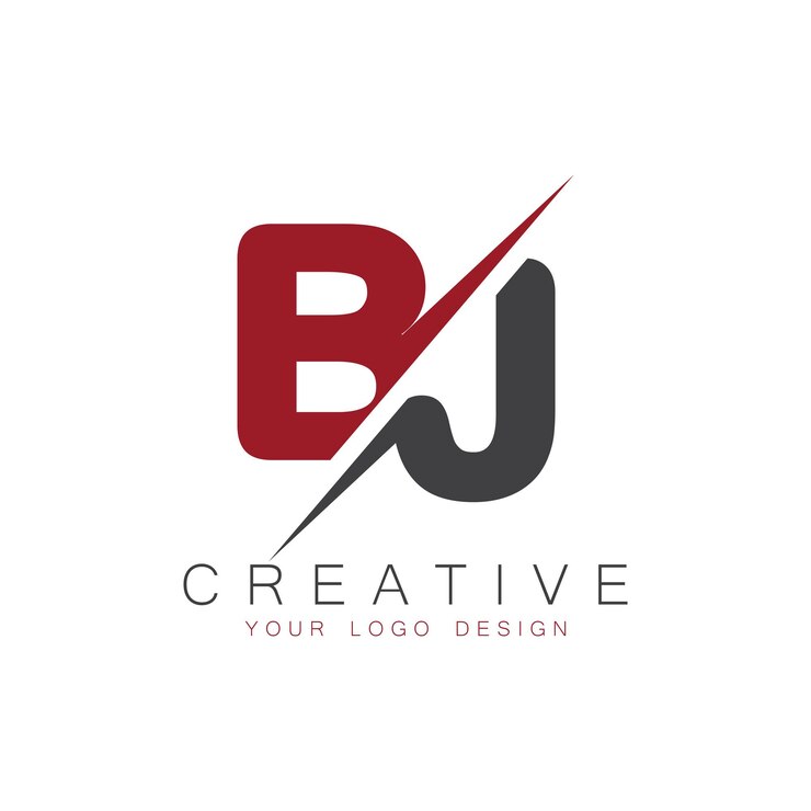 Vector monograma inicial de bj con el logotipo creativo de las letras