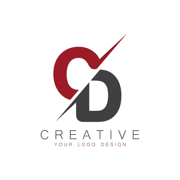 Monograma inicial del CD con la letra del logotipo creativo