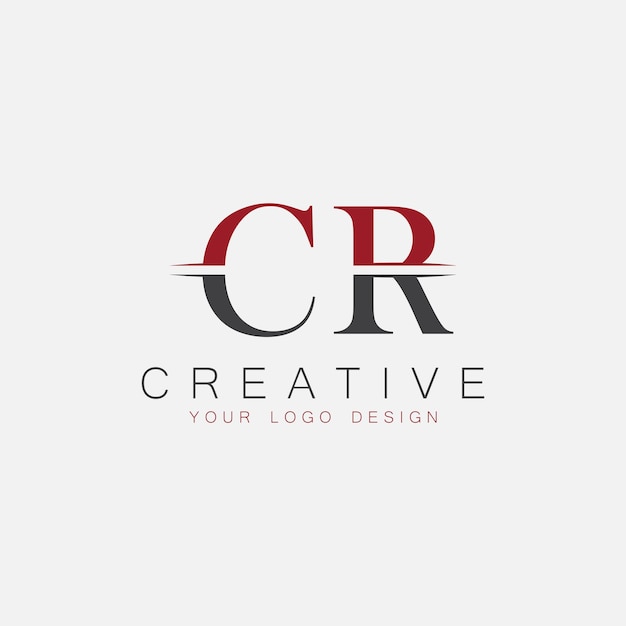 Monograma inicial de CR con el logotipo creativo de las letras