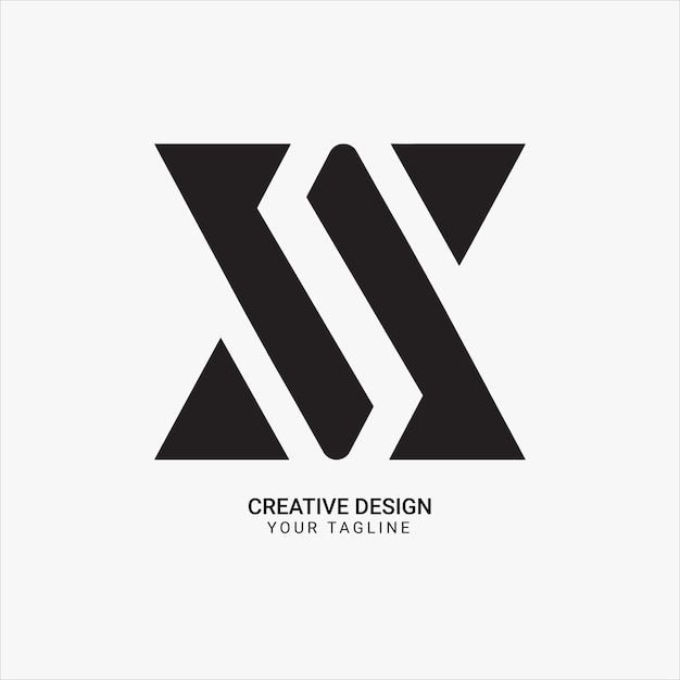 El monograma inicial de Creative o VA o XV o XA es un diseño de logotipo único de marca moderna y plana.