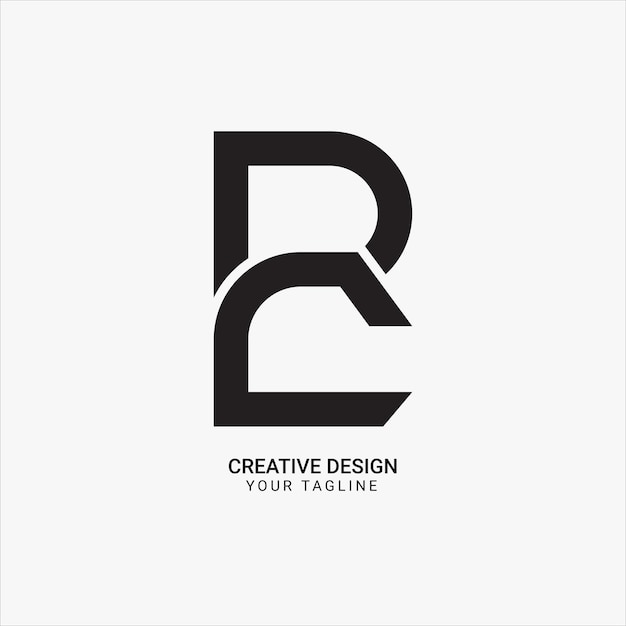 Monograma inicial creativo CR o RC diseño de logotipo elegante y único de marca moderna mínima