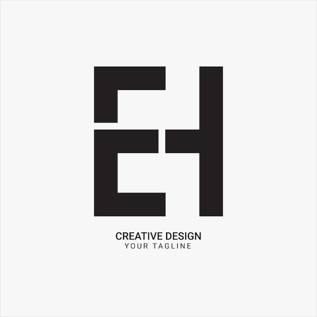 Monograma inicial creativo EH o HE diseño de logotipo único de marca moderno
