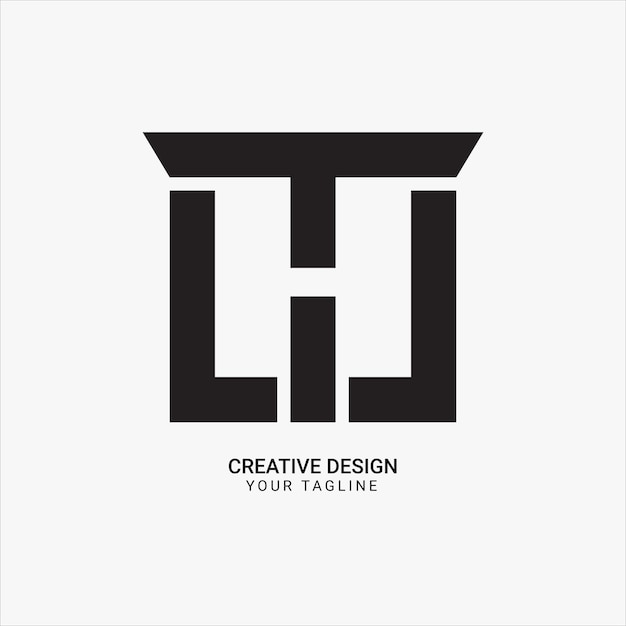 Monograma inicial creativo HT o TH, diseño de logotipo único, moderno y elegante