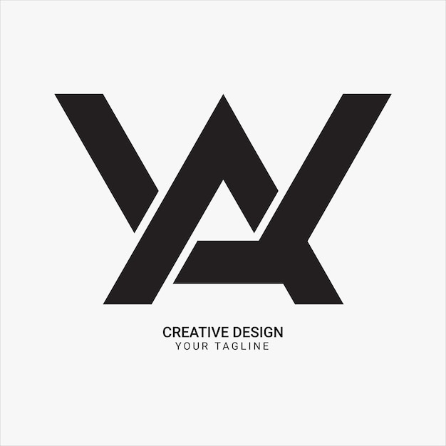 Monograma inicial creativo WA o AW diseño de logotipo de estilo único de marca moderna elegante y plana