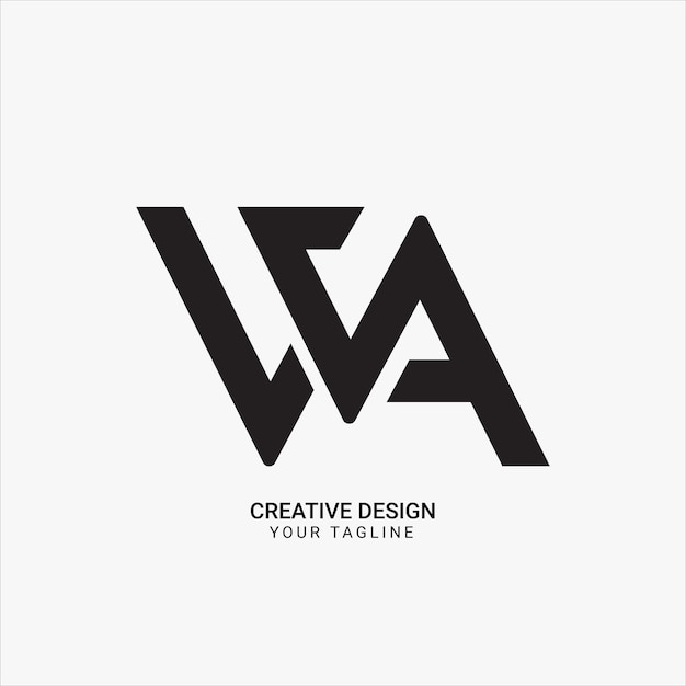 Monograma inicial creativo WA o AW diseño de logotipo de estilo único de marca moderna