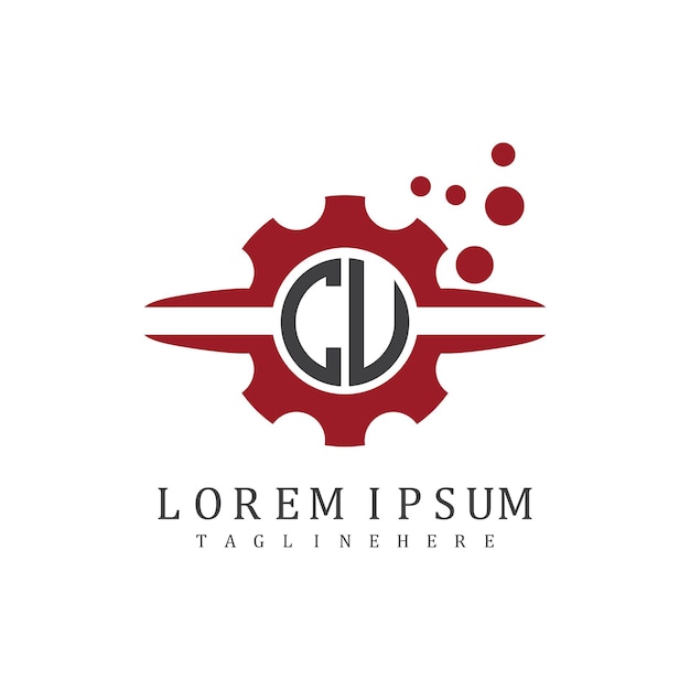 Monograma inicial CU para el vector de diseño del logotipo automotriz