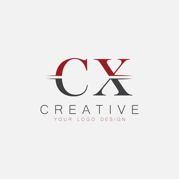 Monograma inicial CX con el logotipo creativo de las letras