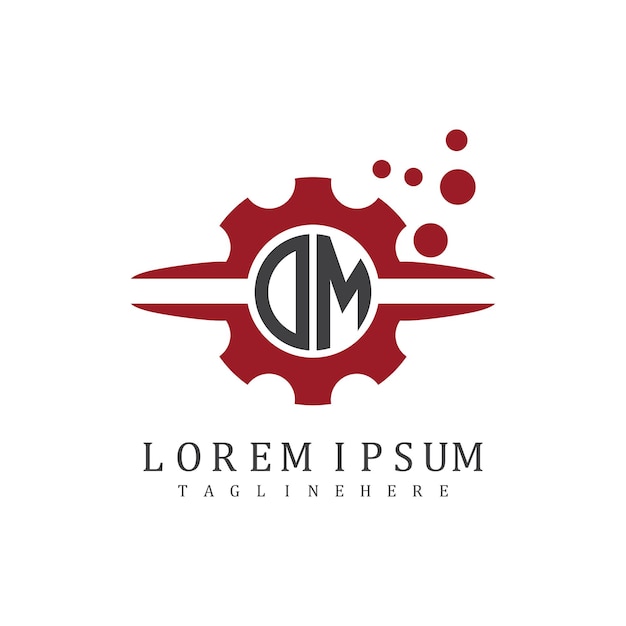 Monograma inicial DM para el vector de diseño de logotipo automotriz