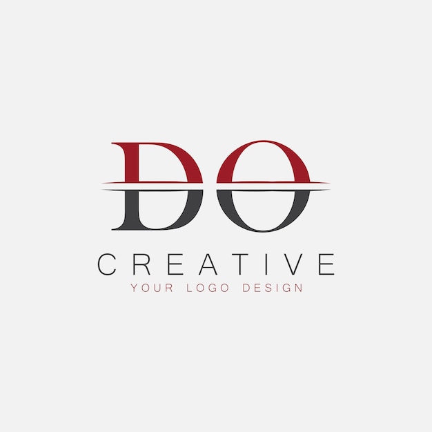 Monograma inicial de DO con la letra del logotipo creativo