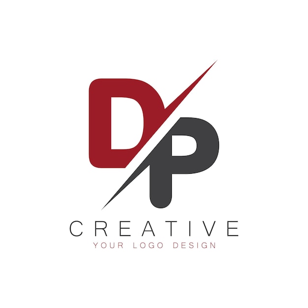 Monograma inicial DP con letra y logotipo creativo