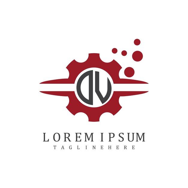 Monograma inicial DV para el vector de diseño de logotipo automotriz
