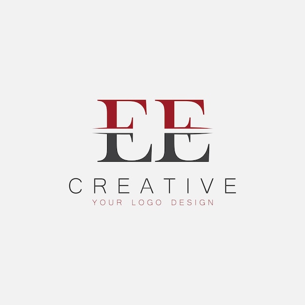 El monograma inicial EE con el logotipo creativo de las letras