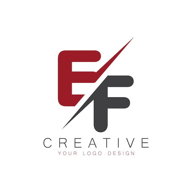 Monograma inicial EF con el logotipo creativo de las letras