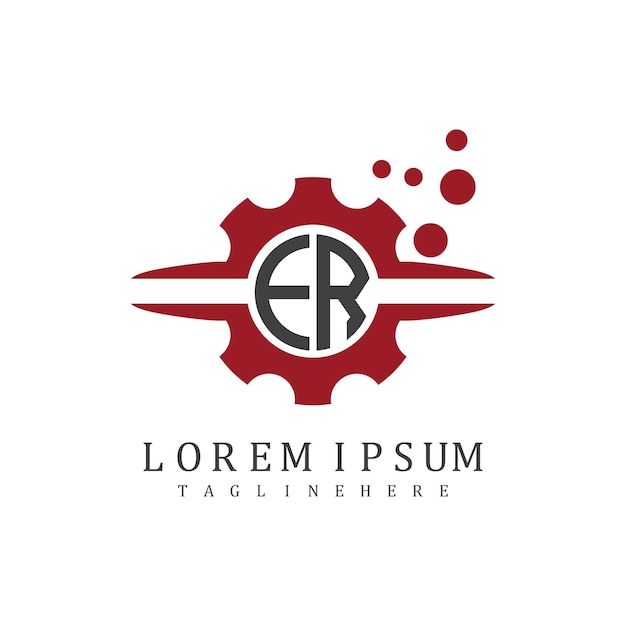 Monograma inicial ER para el vector de diseño del logotipo automotriz