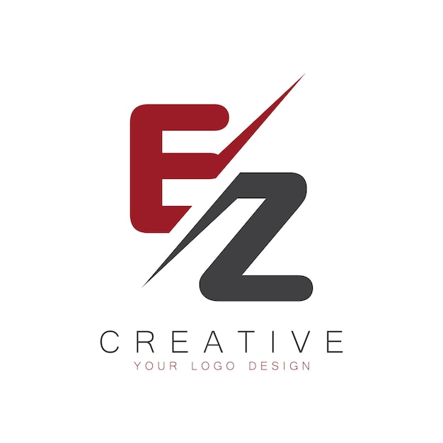 monograma inicial EZ con la letra logotipo creativo