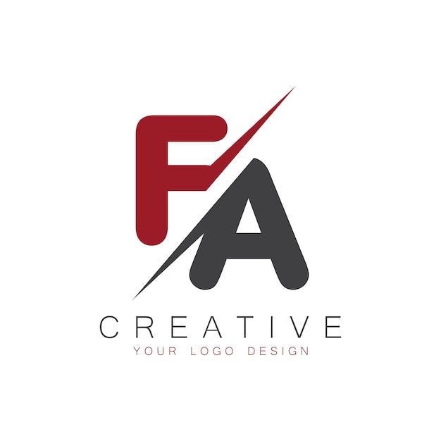 Monograma inicial FA con letra y logotipo creativo