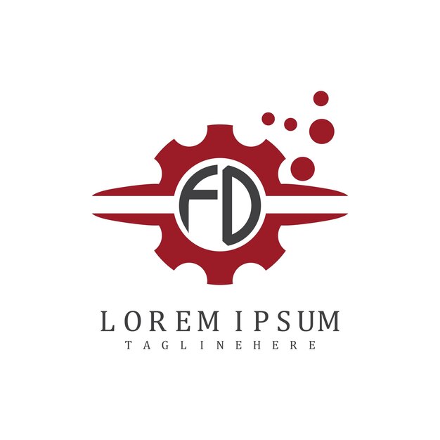 Monograma inicial FD para el vector de diseño del logotipo automotriz