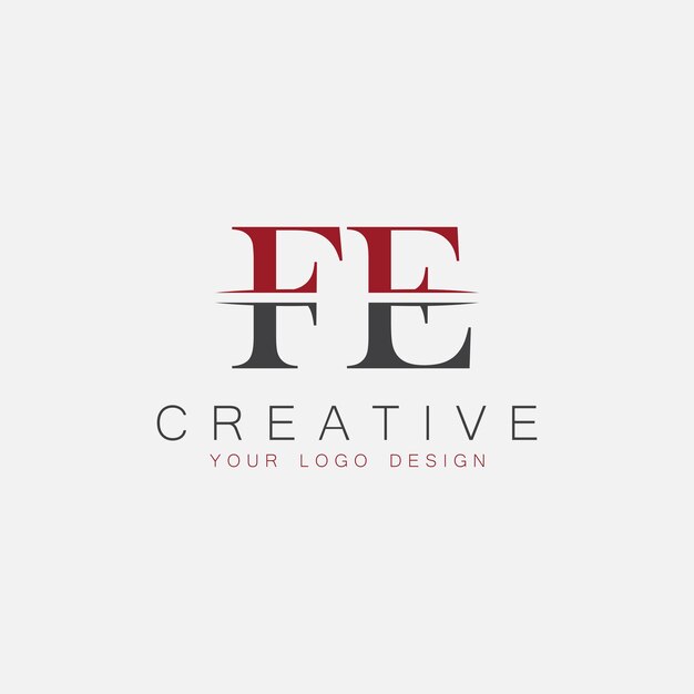 Monograma inicial FE con el logotipo creativo de las letras