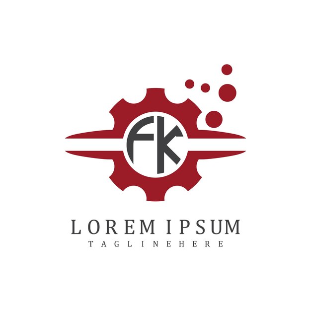 Monograma inicial FK para el vector de diseño del logotipo automotriz