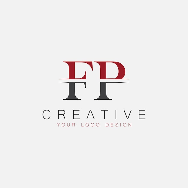 Monograma inicial de FP con letra y logotipo creativo