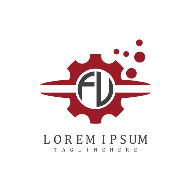 Monograma inicial FU para el vector de diseño del logotipo automotriz
